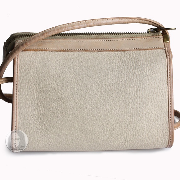 Vintage Dooney & Bourke Bag Small Zip Top Crossbody Bag Bone AWL with Fob - Picture 8 of 10